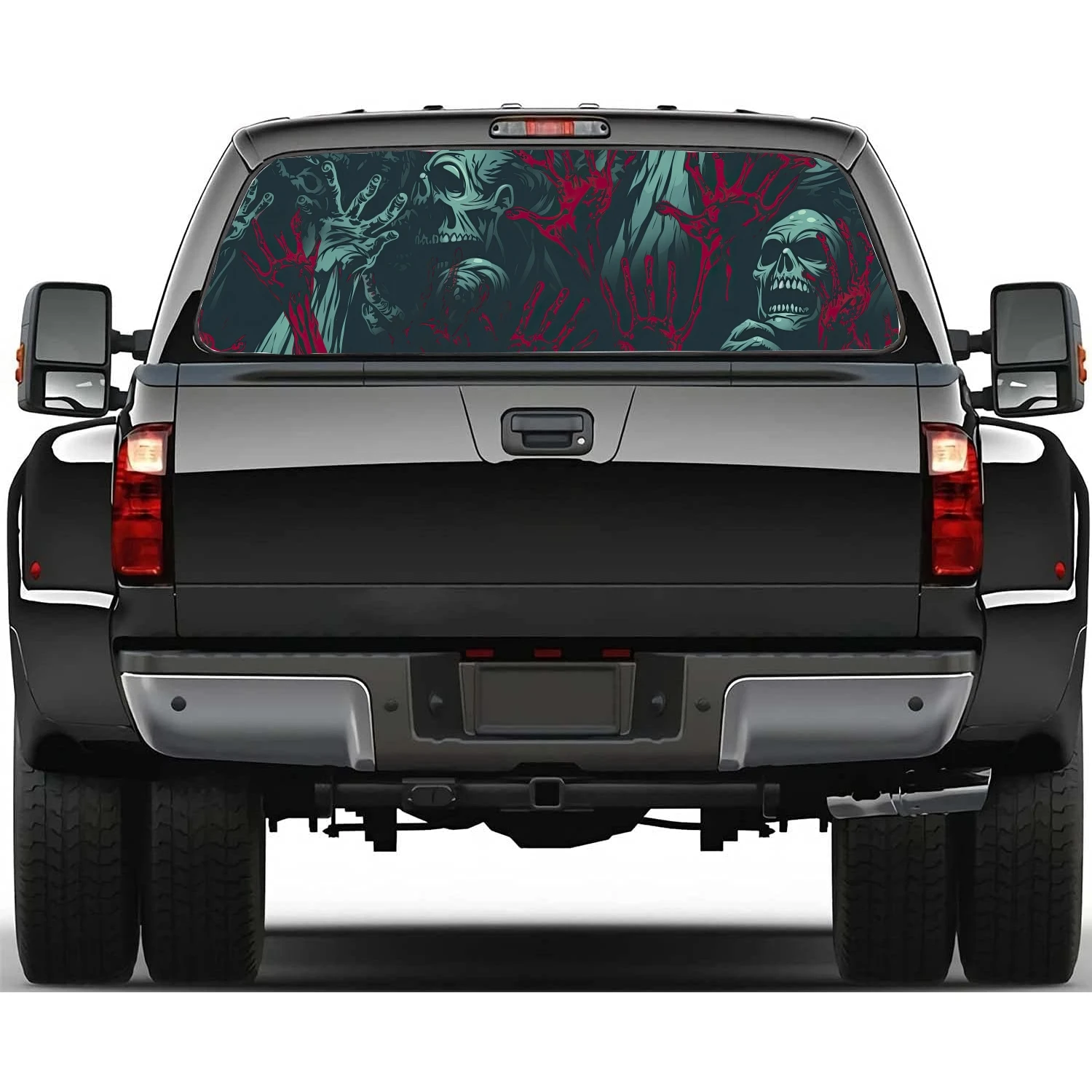 Zombie Hands Rising Car Rear Window Decal Fit Pickup,Truck,Car Universal See Through Perforated Back Window Vinyl Sticker