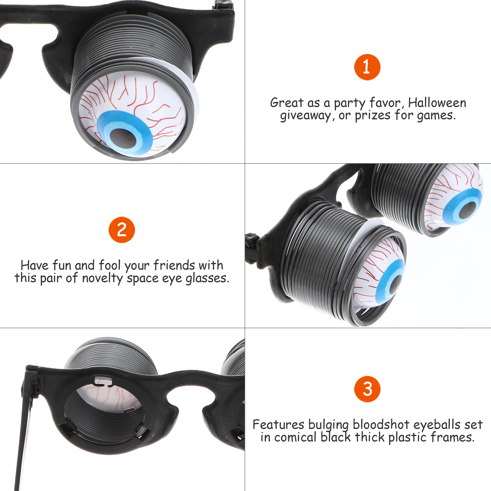 

Horror Spring Eyeball Gag Gift For Halloween Party Prank Glasses For Adults Kids Funny Eyeball Glasses