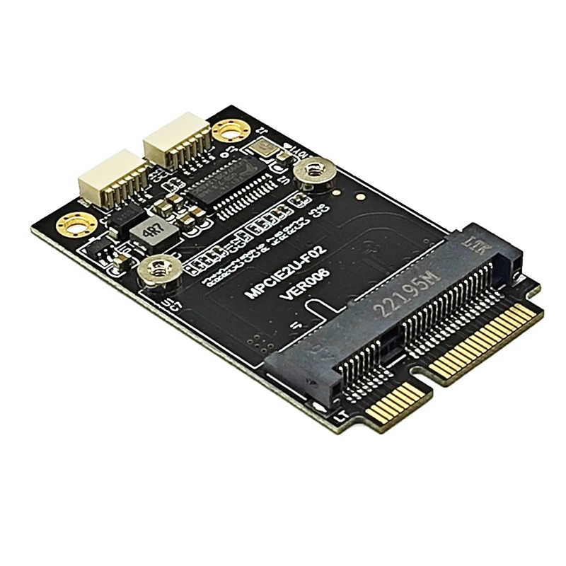 Mini PCI-E para 2 Portas USB 2.0 Adaptador para Placa-Mãe, Notebook Cartão de Expansão com Mini Interface PCIE, PCI Express Card