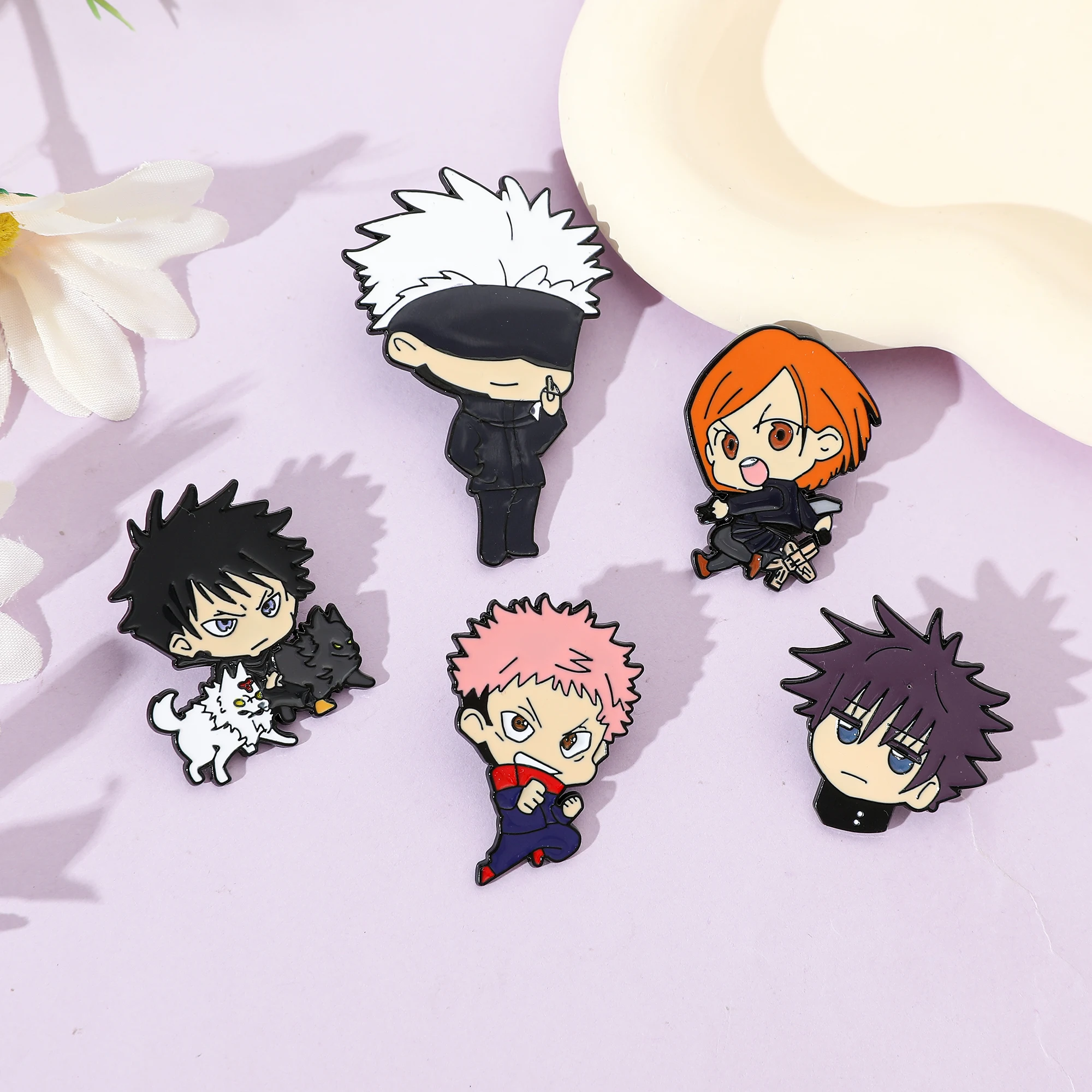 5 Pcs ​​Anime Personality Brooch Funny Cute ​Itadori Yuji ​​ Enamel Pin Metal Badge Jewelry Clothing Backpack Accessories Gift view 6
