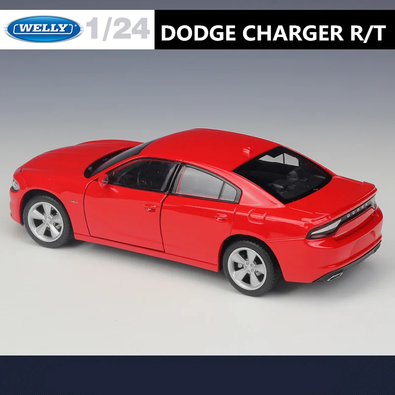 WELLY 1:24 2016 DODGE Charger R/T, modelo de coche deportivo de aleación, pista de Metal fundido a presión, vehículos de carreras, modelo de alta simulación, regalo para niños