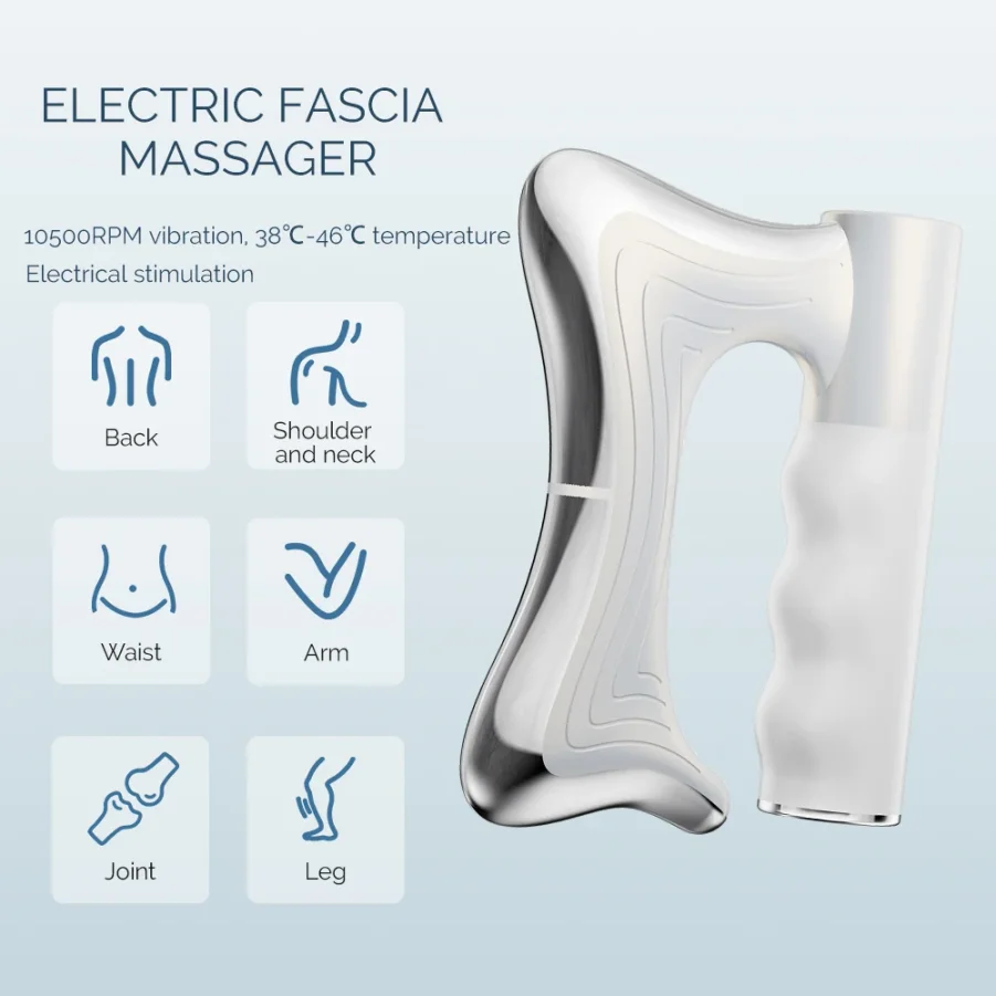 Electric Fascia Massager Body Massage Muscle Scraper Fascia Knife Fitness Vibration Muscle Relaxation Body Lifting Massage Blade
