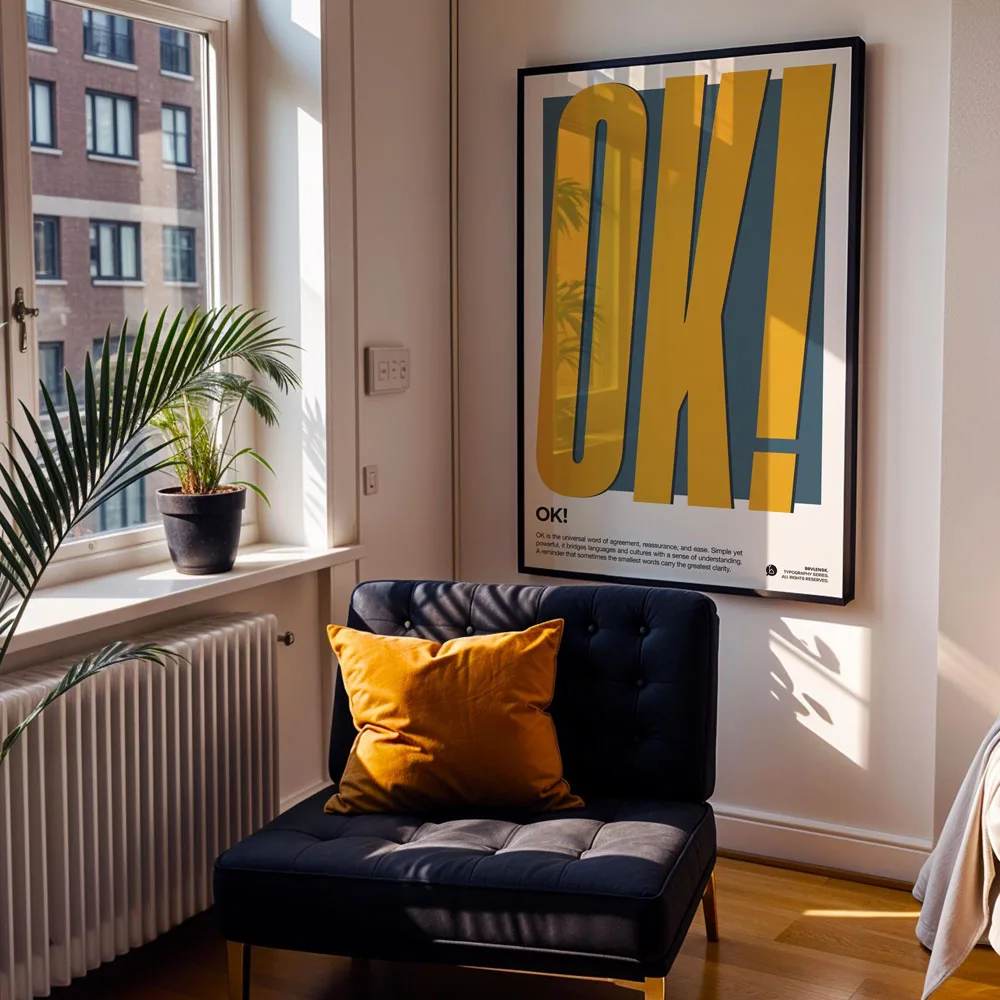 OK Definition Retro Typography Posters Canvas Painting Print Room Home Kitchen Bar Cafe Room Wall Decor