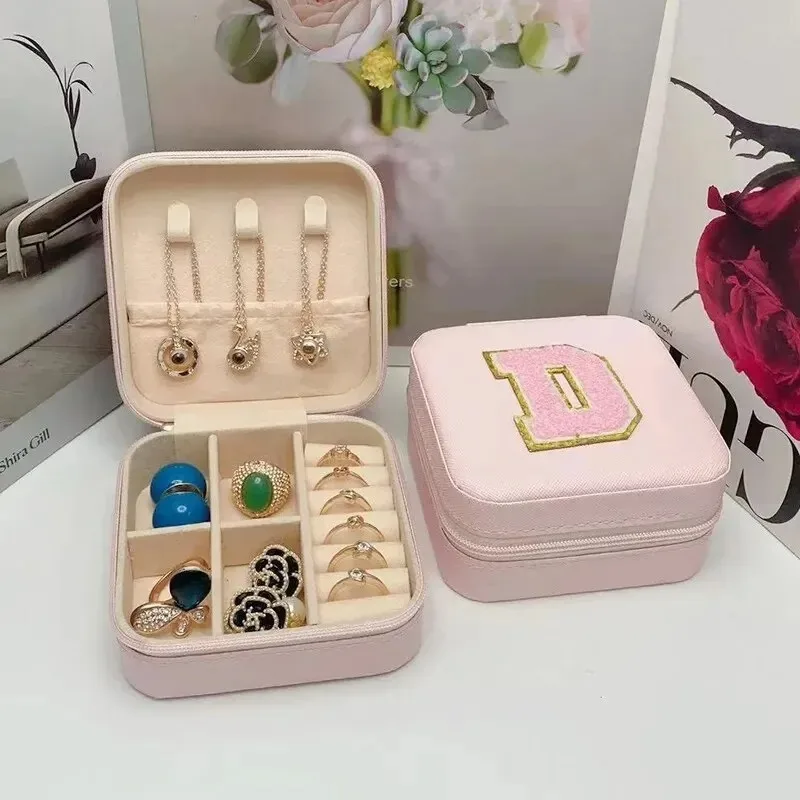 Creative Jewelry Storage Box 26 Initials Customized Personalized Organizer Case Potable Earrings Necklaces Display Stand Gifts