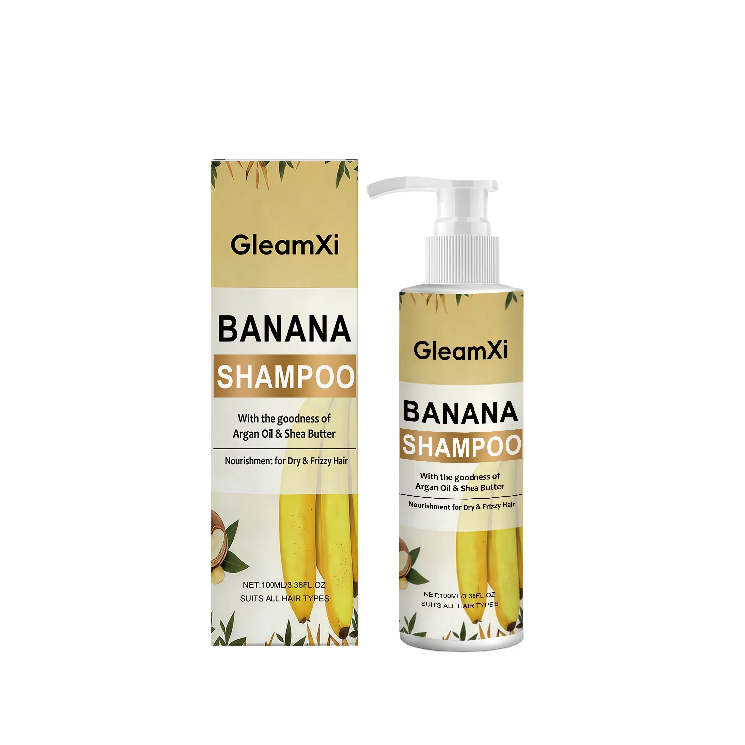 Banana Essence Shampoo Gentle Formula Cleanses Scalp, Volumizing and Refreshing Hair Care Shampoo
