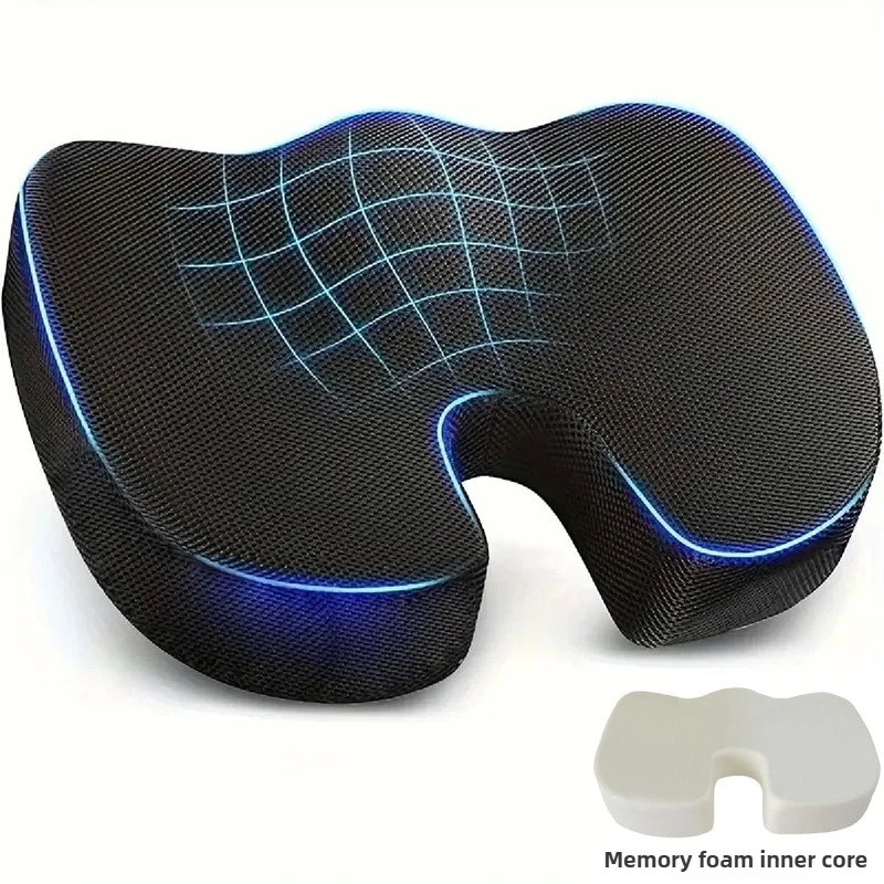 1Pc Seat Cushion Memory Foam U-Shaped Pillow for Chair Cushion Pad Car Office for Tailbone Pain Massage Pillow