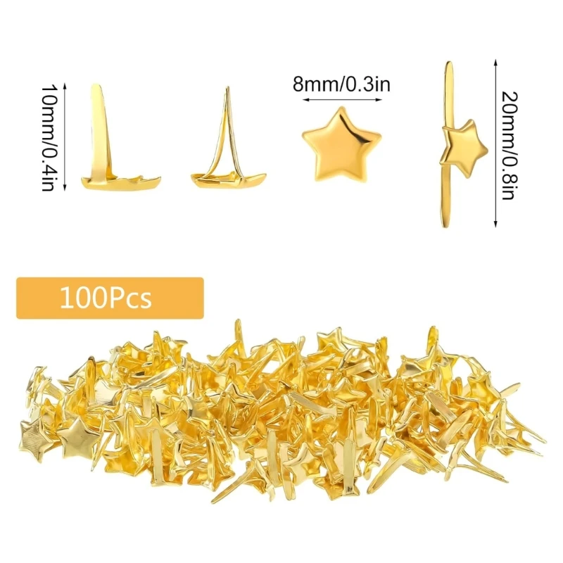 Crafting Essential Pack of 100 Star Pattern Clips Metal Clips for School Office