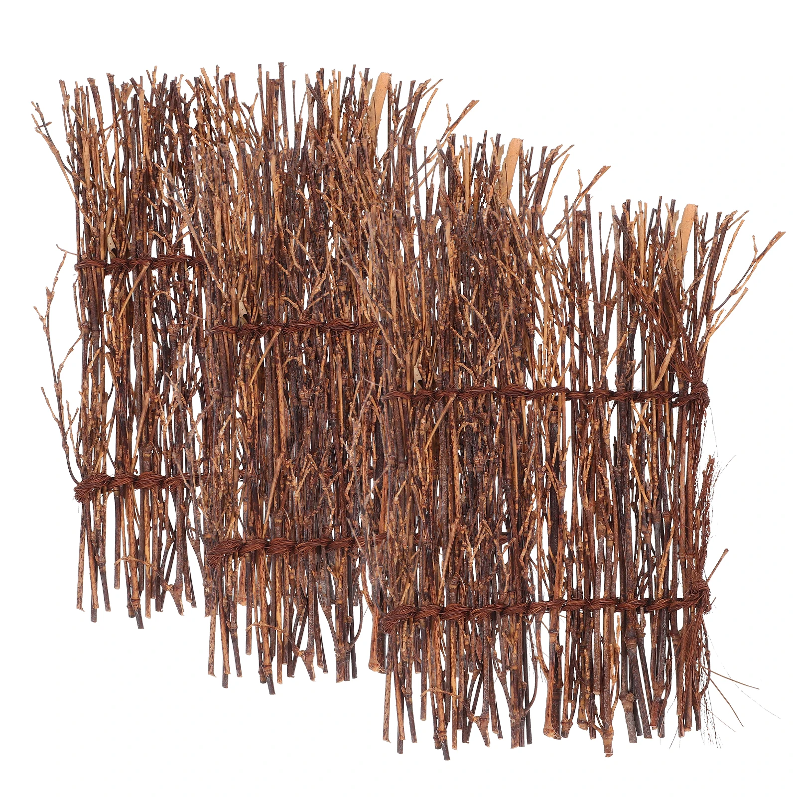

3pcs Bonsai Decoration Mini Fence Handwoven Tabletop Garden Accessories Landscape Design Home Office