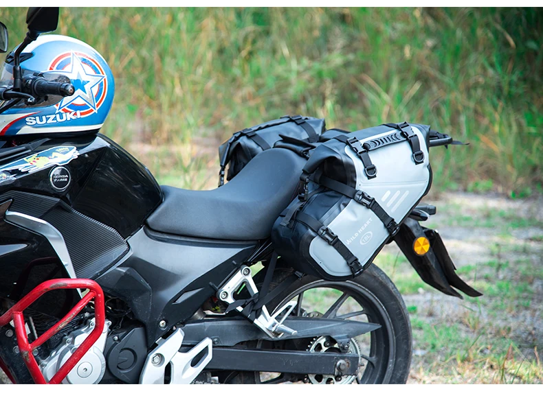 WILD HEART Wasserdichte Motorrad-Satteltaschen 24/36L, Seitentasche für den Rücksitz, Gepäck für Motorrad-Heckträger, stoßfest, langlebig – Detail 16