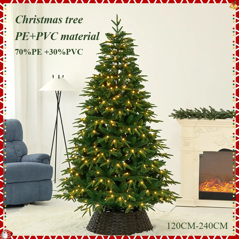 

Artificial Christmas Tree 70%Pe+30%PVC Large with LED Lights Christmas Tree 1.2M To 2.4M Family Christmas Atmosphere Decoration