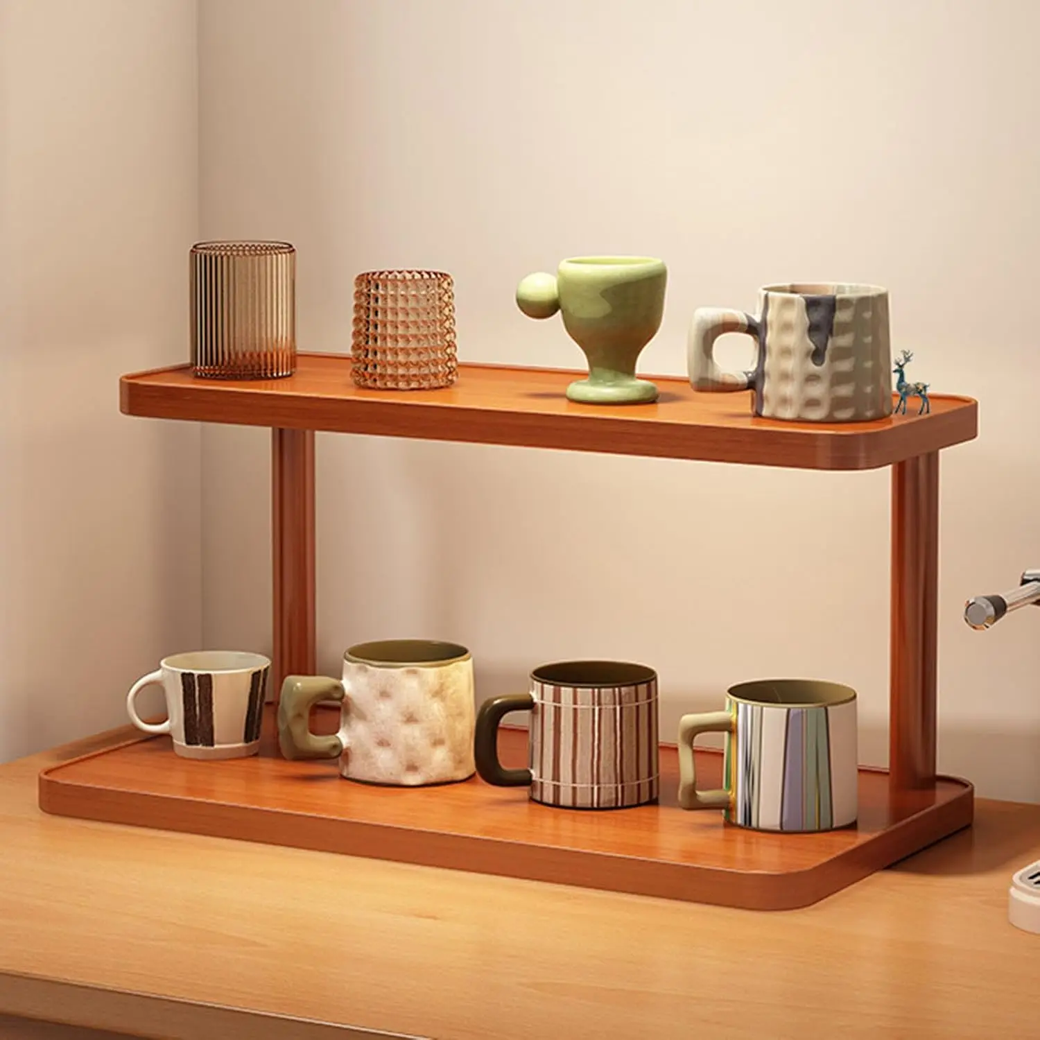 Desktop Shelf Rack Tabletop Shelves Multipurpose Elegant Bookshelf Cup Storage Rack For Dorms Pantry Desk Accessories Bedroom - view 2