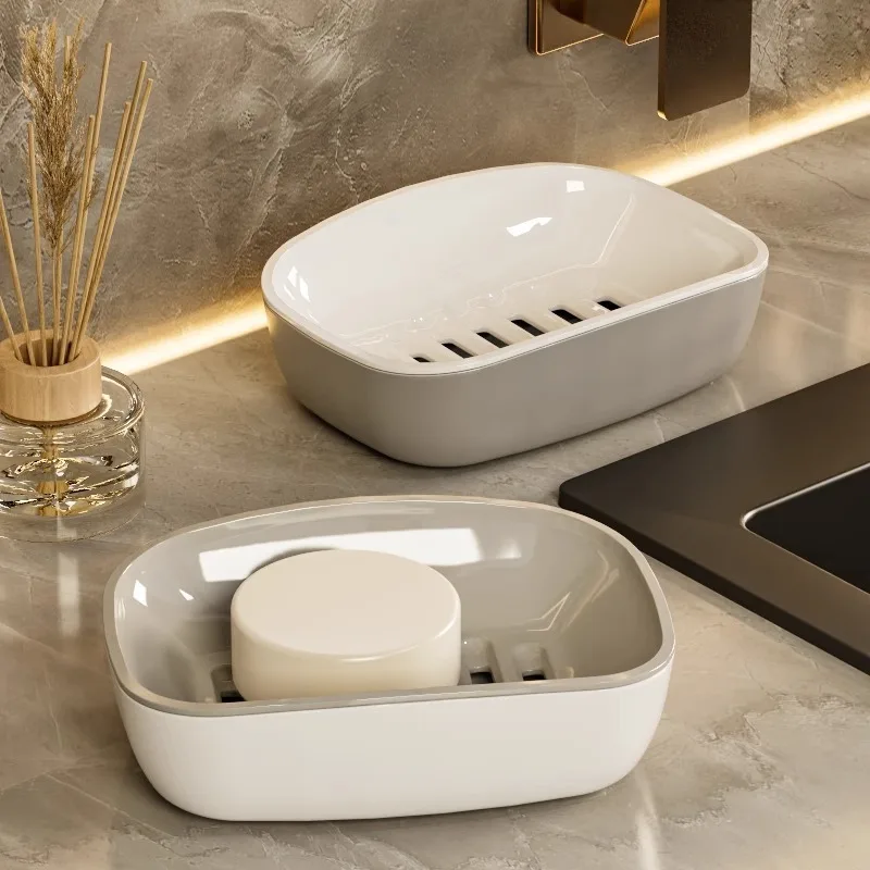 Household bathroom draining soap box, double-layer draining soap box