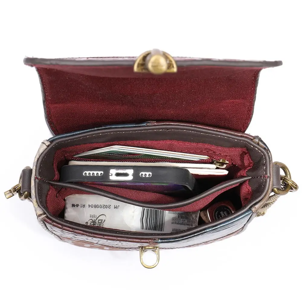 Luxury Mini Crossbody Bags with Chain Strap Small Ladies Shoulder Bag Genuine Leather Phone Bag for Womens Phone Pouch