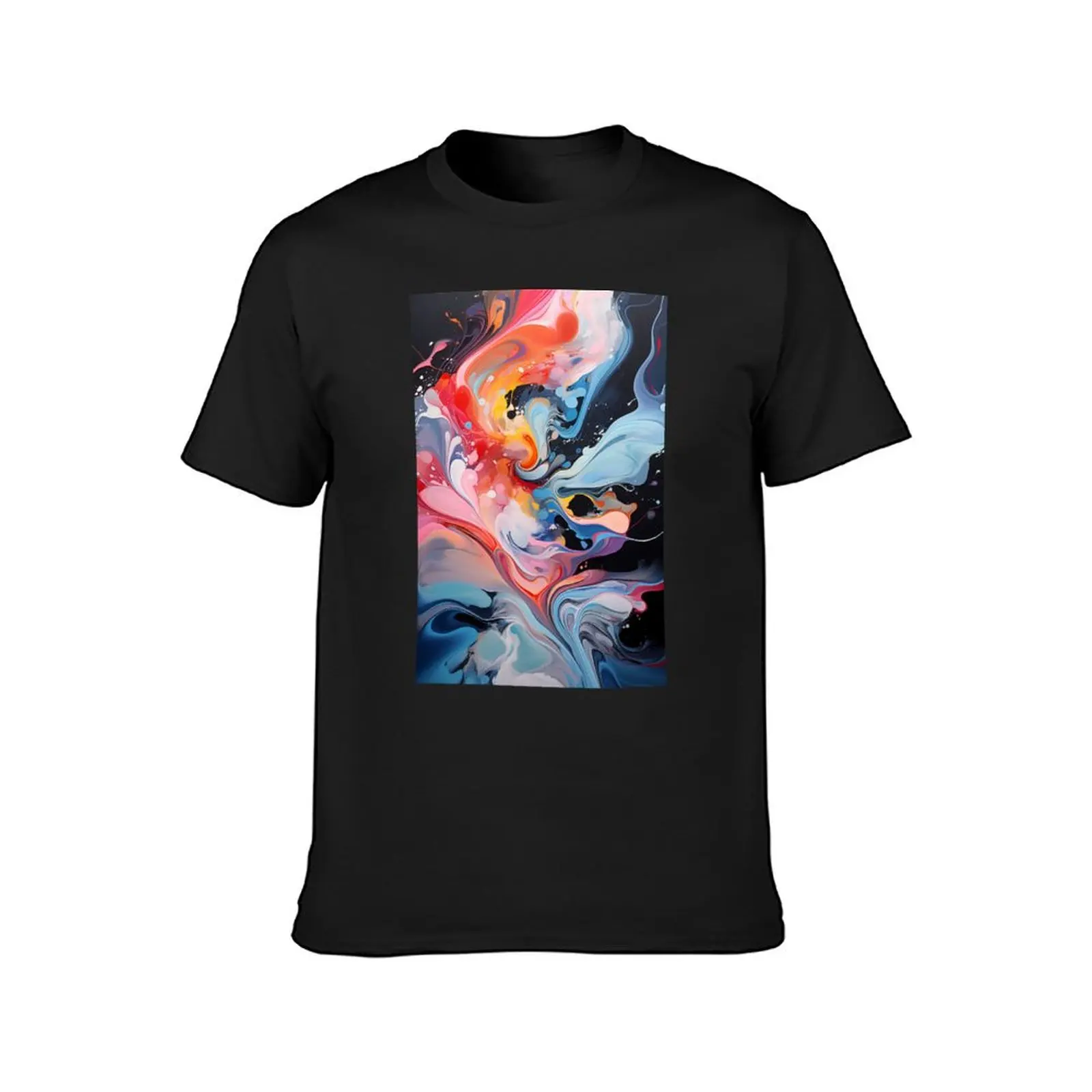 Color Flow - Abstract Liquid Fusion Artwork T-Shirt oversizeds shirts graphic tees t shirts for men cotton