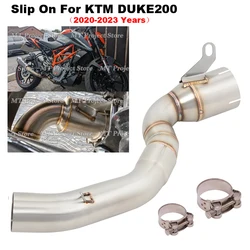 Motorcycle Exhaust Escape Middle Link Pipe Connecting 51mm Muffler Moto Slip On For KTM DUKE 200 DUKE200 2020 2021 2022 2023