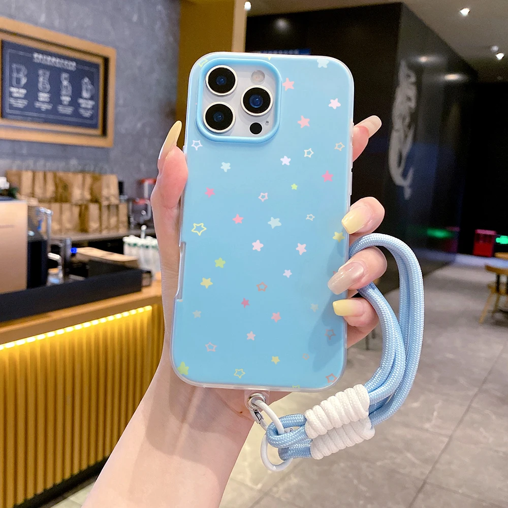 Korean Stars Wrist Strap Candy Color INS Phone Case For Xiaomi 17 Pro Max 15T Pro 14T Pro Mi 11 Lite 5G With Lanyard Soft Cover view 2