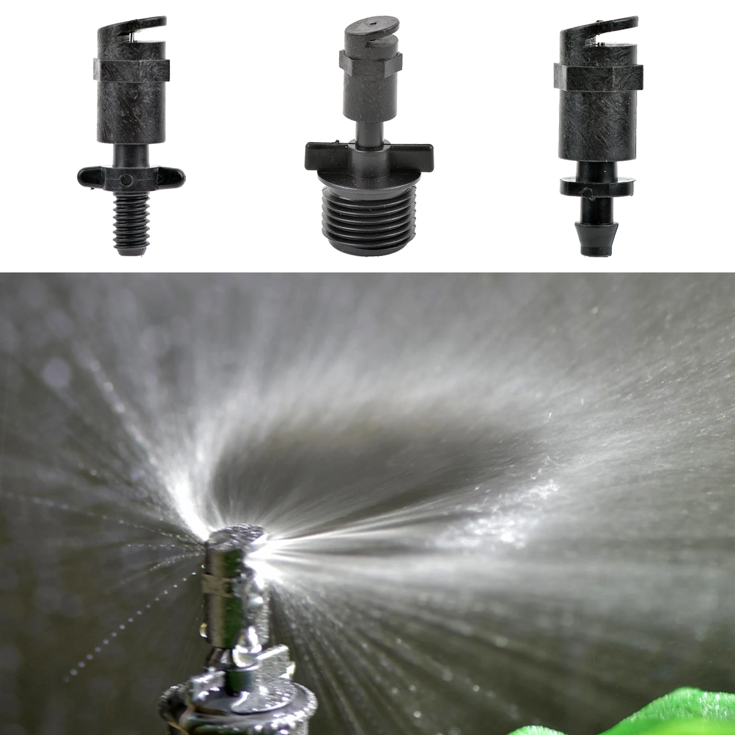 Garden 180 Degrees Refraction Nozzle Misting Sprinkler Barbed Thread Connector Orchard Fruit Tree Lawn Watering Cooling Sprayers