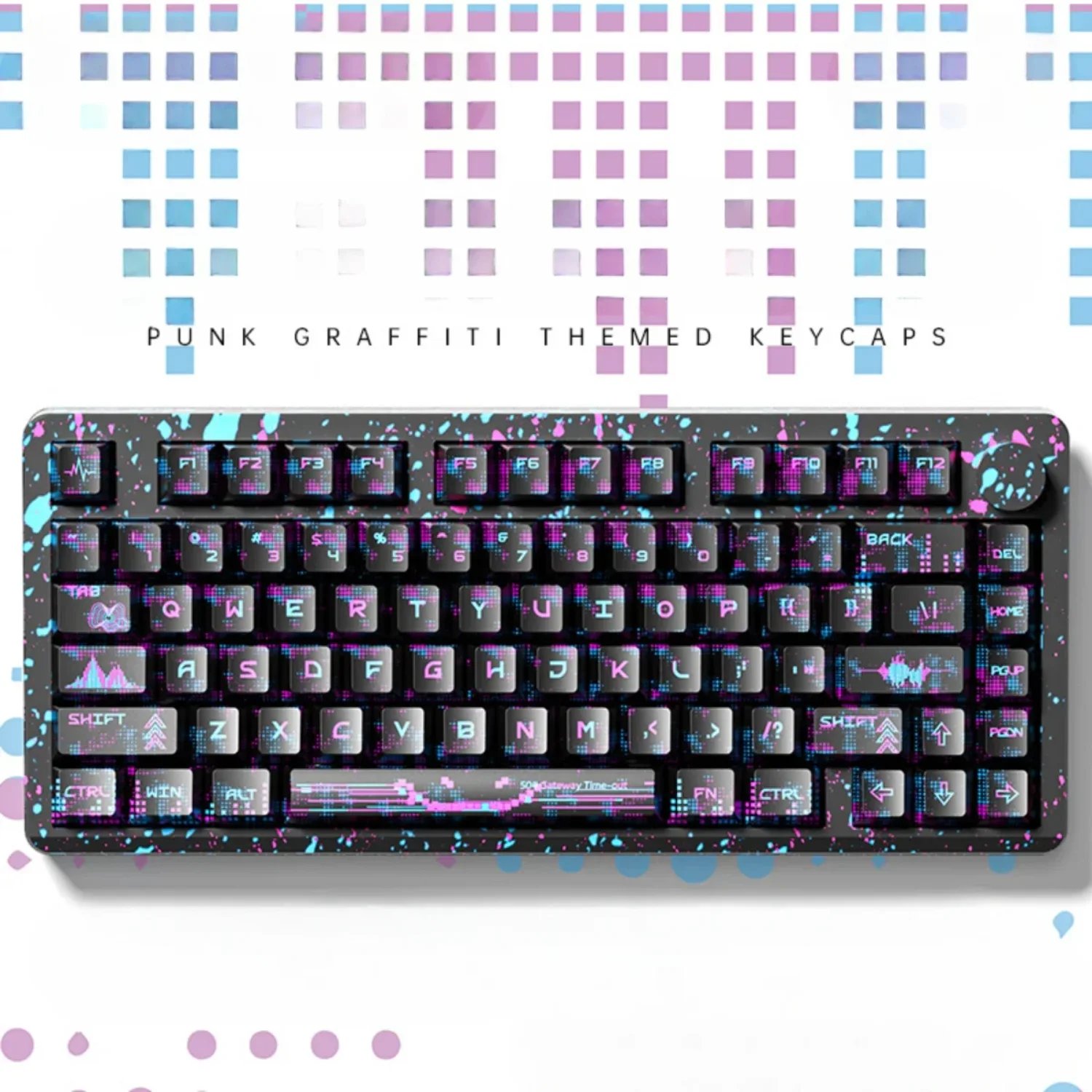 Imagem -02 - Side Gravura Cherry Keycaps Criativo Gravura Positiva Pbt Graffiti para Hi75 Hi8 68 87 98 104 108 Teclados Mecânicos mx