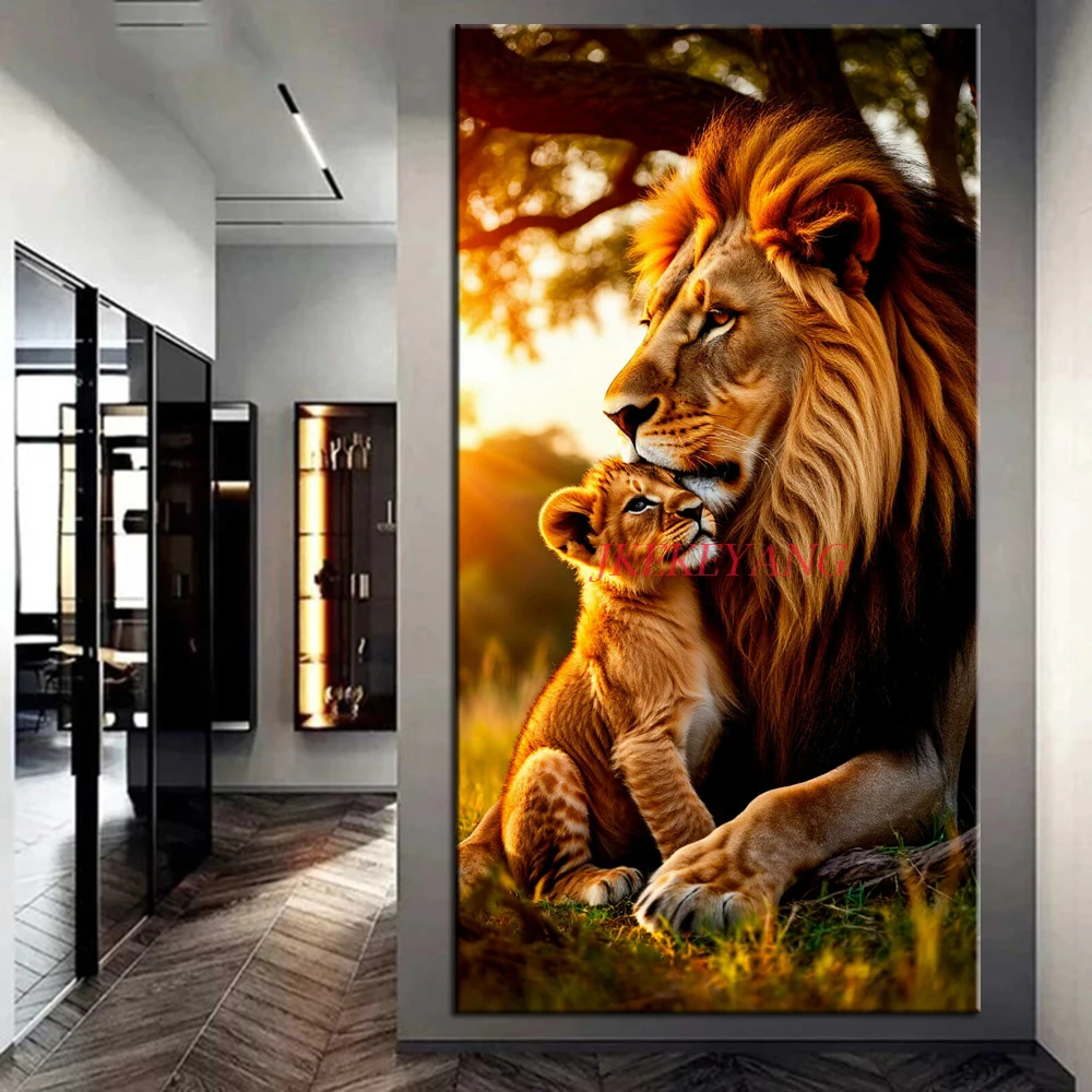 

Lion and Bear Picture DIY Diamond Painting Cross Stitch Full Drills Diamond Mosaic New Collection Home Decor