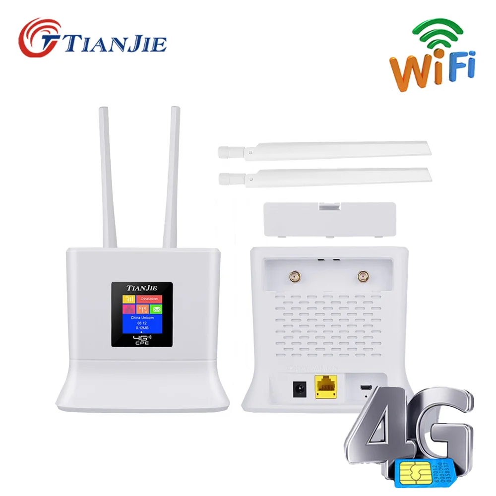 

TIANJIE-WIFI router 4G high speed, external antenna LTE FDD TDD, access point, RJ45 WAN LAN,SIM card slot, Dongle modem.