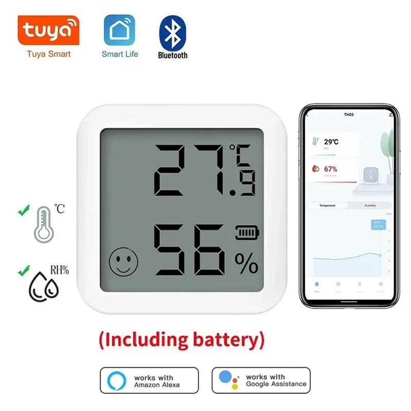 Tuya Smart Temperature And Humidity Sensor Indoor Hygrometer Thermometer Smart Life App Control Support With Alexa Google Home