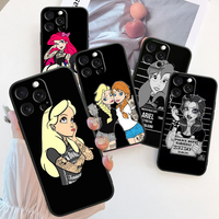 Tattoo Princess For Apple iPhone 16 15 14 13 12 11 XS XR X Pro Max Plus Mini Black TPU Phone Case