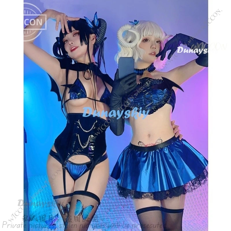 Succubus Cat Halloween Cape Two Dimensions Costume Lolita Costume Cosplay Woman Little Devil Koakuma Cat Seduce Bikini Set