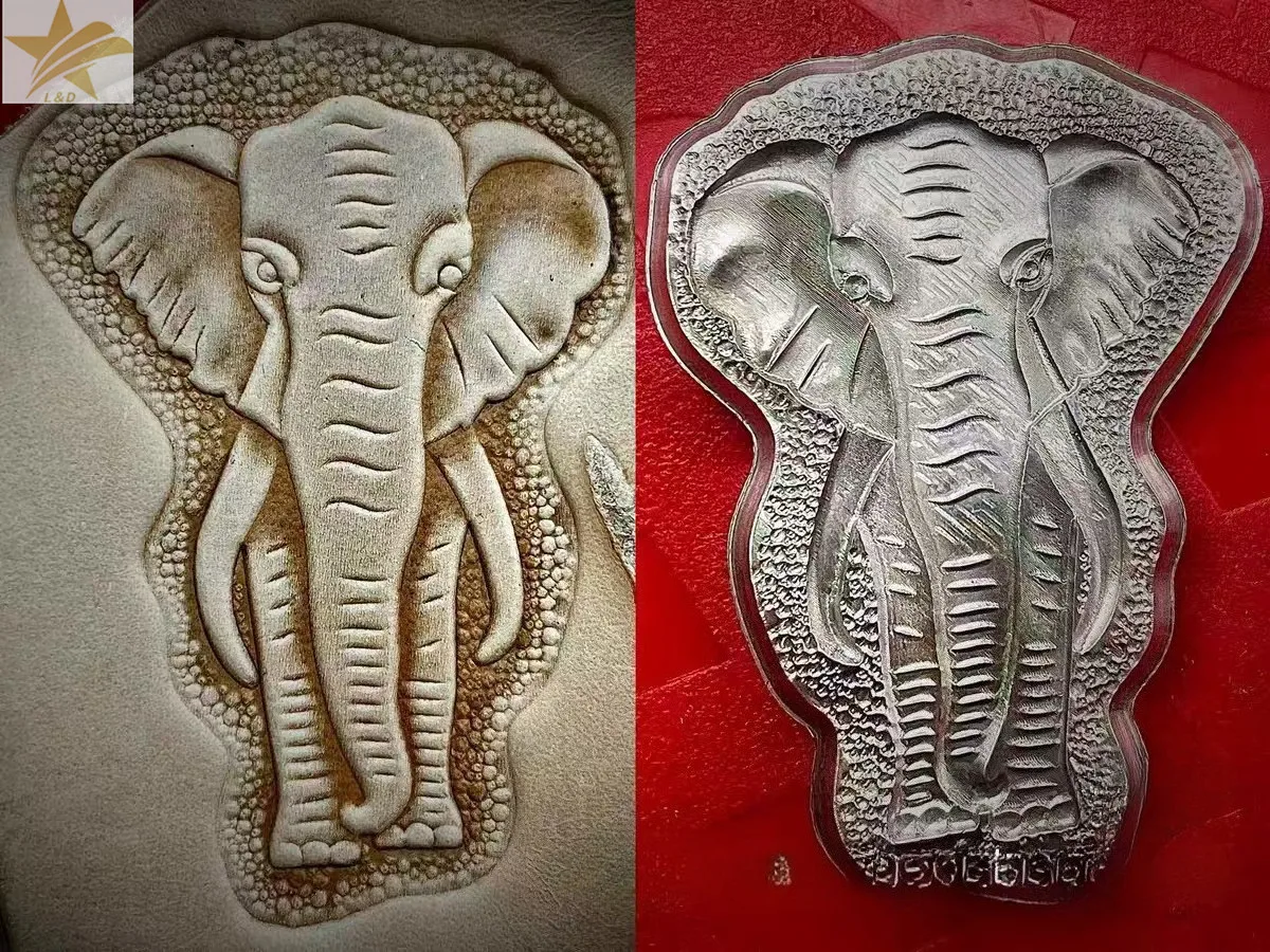 

Инструмент для 3D-тиснения кожи в виде слона, форма для холодной штамповки кожи, пресс-форма для вырезания, ручной штамп для кожи, инструмент для создания логотипов на коже