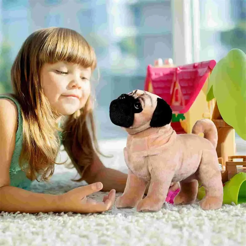 

33cm Lifelike Standing Pug Dog Plush Toys Soft Dog Stuffed Animals Toy Birthday Christmas Gifts For Kids Realistic