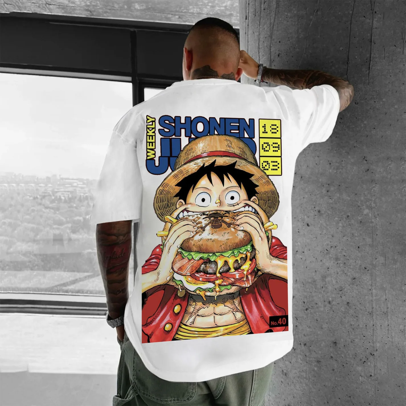 قطعة واحدة عمل أنيمي لوفي طباعة الرجال النساء القطن تي شيرت Harajuku Y2K الشارع الشهير الصيف عادية الجرافيك المتضخم المحملة القمم