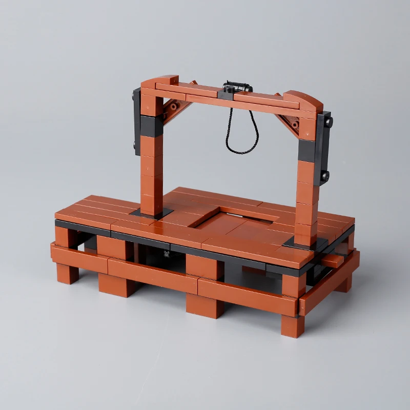 MOC Medieval Prison Execution Ground Hanging Cage Building Blocks Kit Castle Scene Assemble Toys