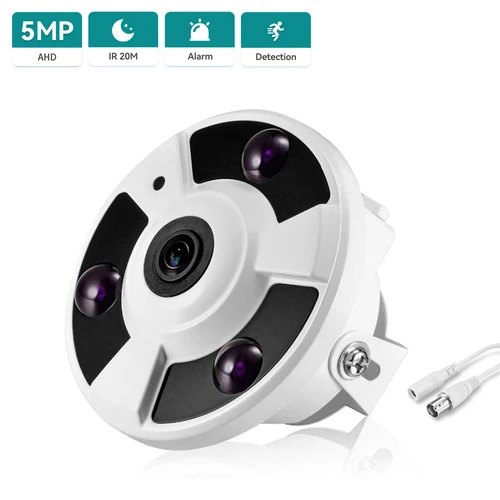 Cámara panorámica AHD de ojo de pez de 1,7 MM, 5MP, 1080P, optioanl, alta resolución, visión nocturna IR, cámara de vigilancia para el hogar