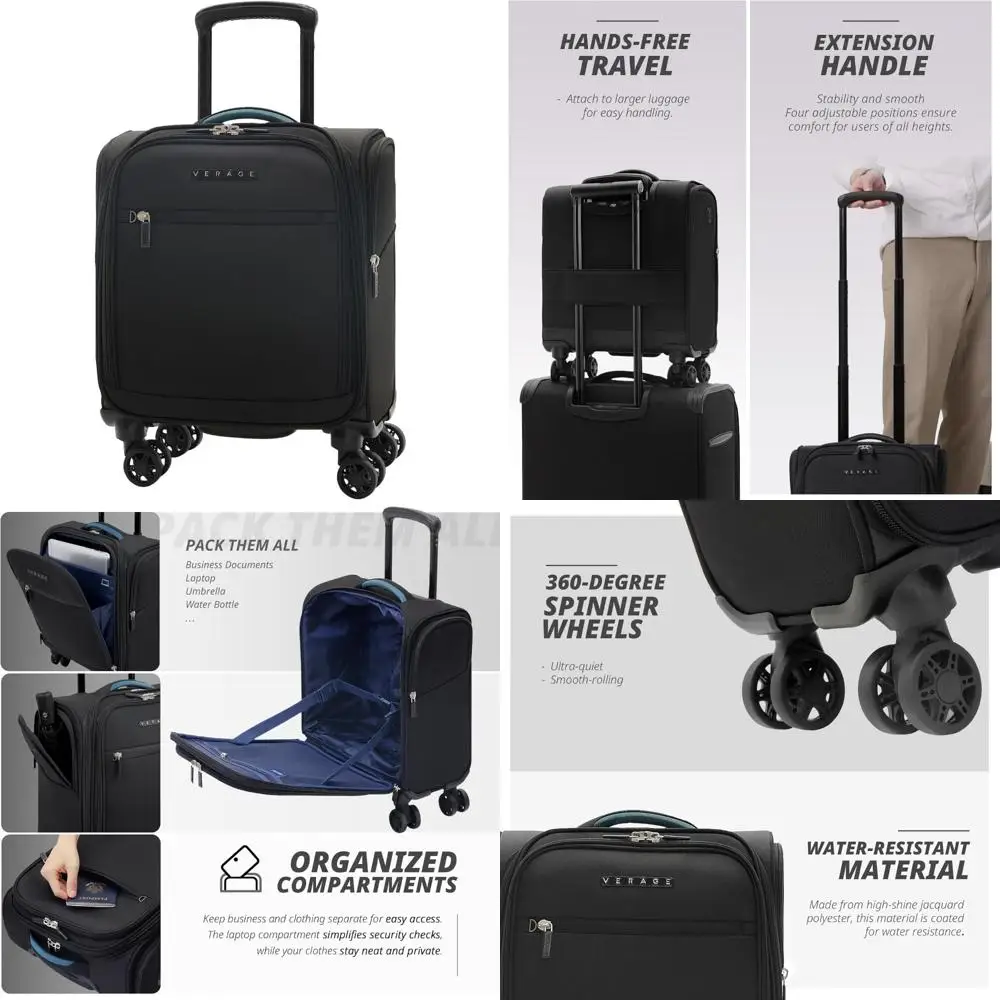 

Компактный багаж Softside Spinner с колесами для воздушных путешествий, идеально подходит для коротких поездок и ручной клади.