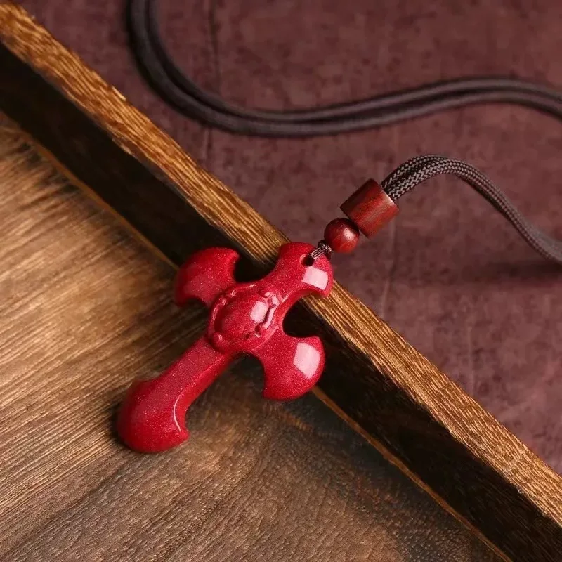

Cross Cinnabar Pendants, Men's and Women's Necklaces, Fashion Jewelry, Gifts