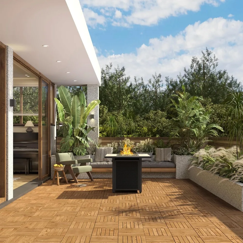 

30PCS Acacia Wood Interlocking Flooring Tiles Waterproof Flooring for Outdoor & Indoor Patio,Balcony,Garden,Poolside,