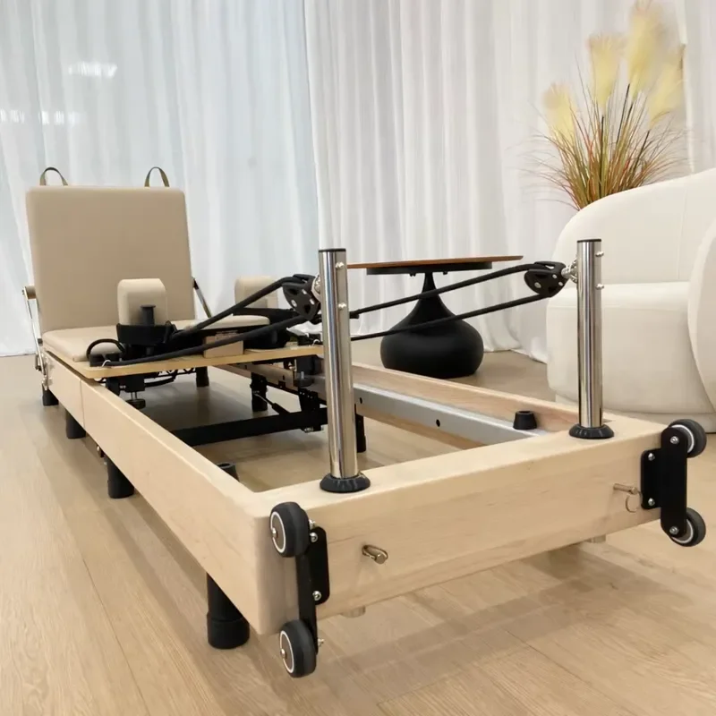Durable Wooden Folding Yoga Pilates Reformer Maple Foldable Pilates Equipment with Box Quality Assurance