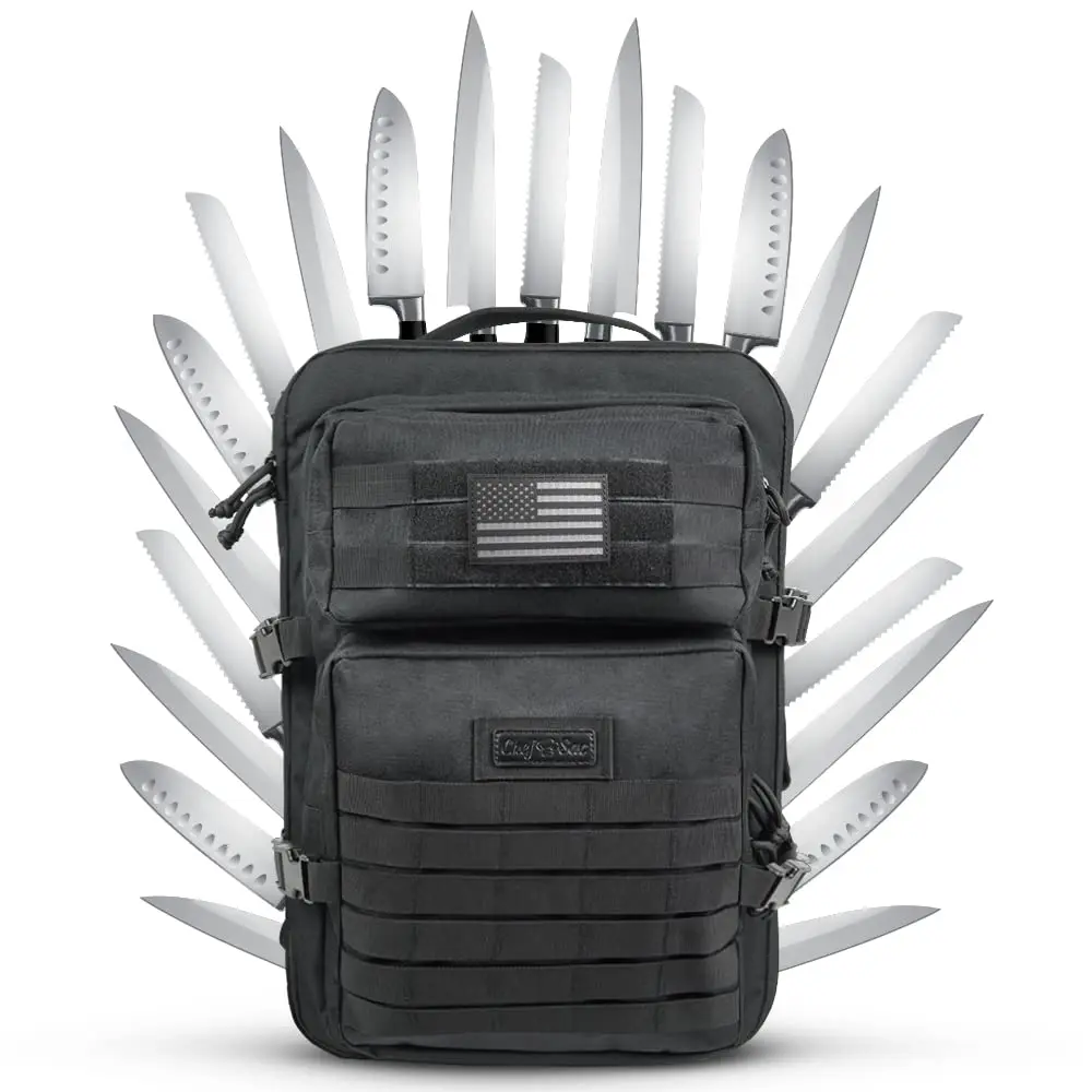 

Chef Knife Bag Tactical Backpa | Knife Carrying Case With 30+ Pockets For Knives And Culinary Tools | Knife Organizer Bag For