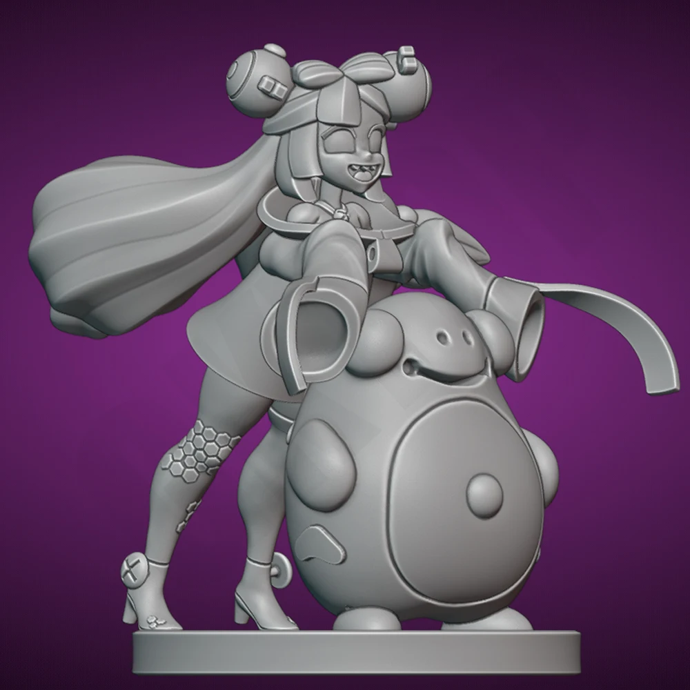 Bonito animal de estimação treinador 1/24 escala resina figura modelo kit coelho desmontado boneca sem pintura impressão 3d diy estátua artesanato brinquedo