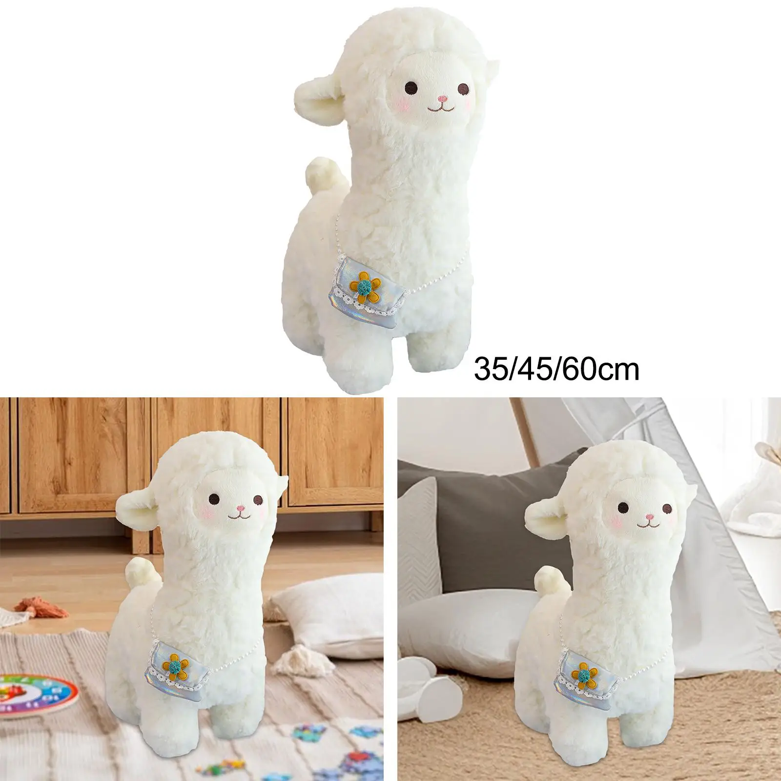 Alpaca Stuffed Animals Baby Sleep Toy Holiday Present Figures Snuggling Bedtime Sleep Alpaca Plush Toy for Sofa Car Festivals