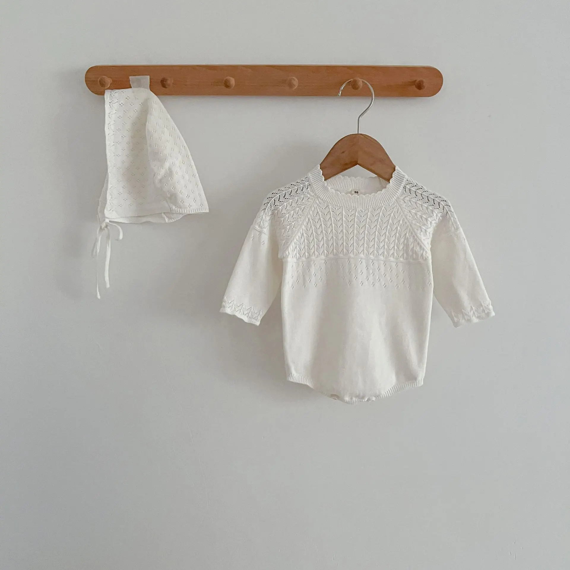 0-2Y Stricken Neugeborenen Overall Baby Mädchen Junge Frühling Herbst Kleidung Nette Langarm Pullover Romper + Hut Casual Neue geboren Outfits – Detail 9