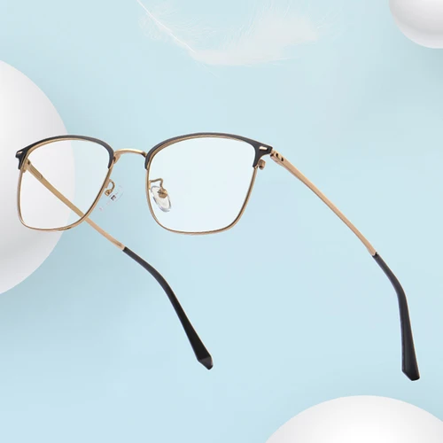 Imagen 2 del producto VICKY gafas de lectura con montura de luz azul rectangulares Retro clásicas a la moda para hombres miopía graduada personalizable 3617