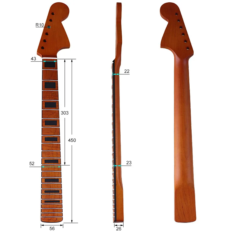 

Big head baked maple electric guitar neck, 22fret square matte downgrade instrument accessories