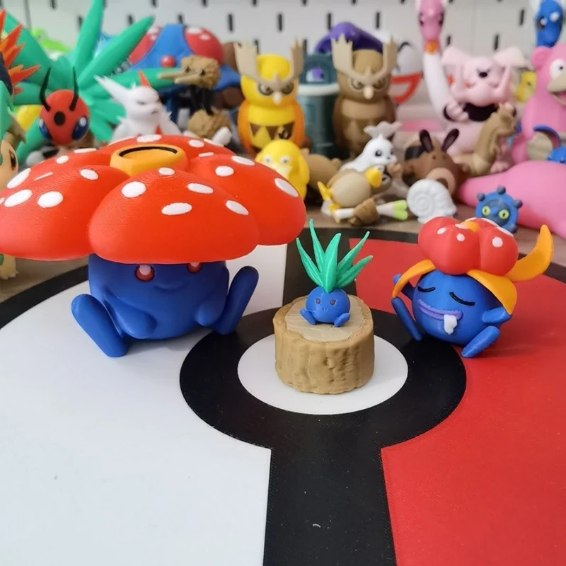 New 1:20 DIY Anime Oddish Gloom Vileplume Mini Figures Proportion World 3D Printing Character Desktop Decoration Model Toy Gift