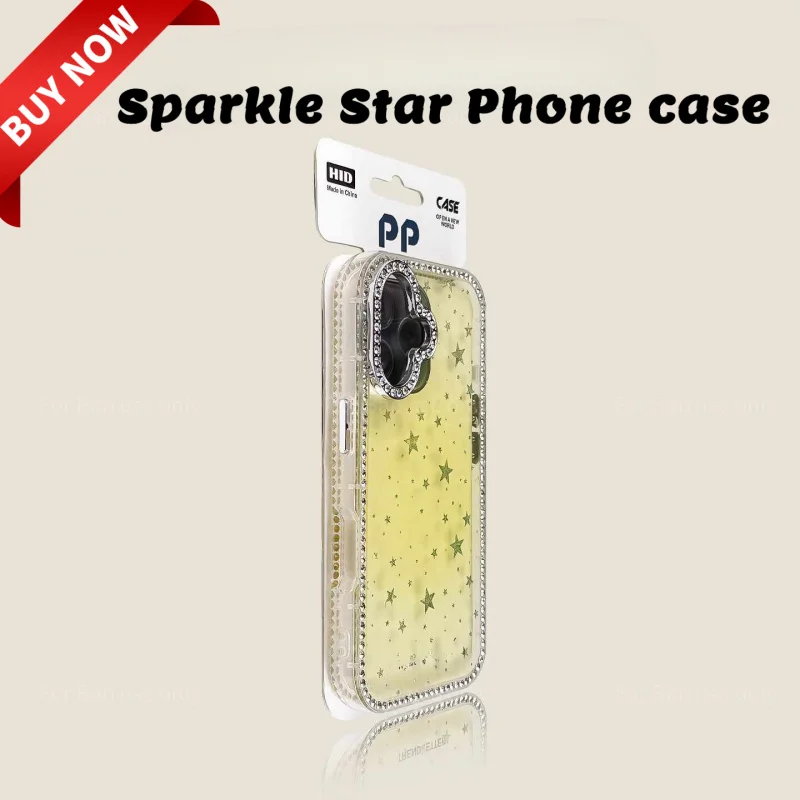 

Роскошный прозрачный чехол Deluxe Laser Star Gradient с алмазной инкрустацией для iPhone 17 ProMax 16 15 14 Plus 13 12 11 из ТПУ