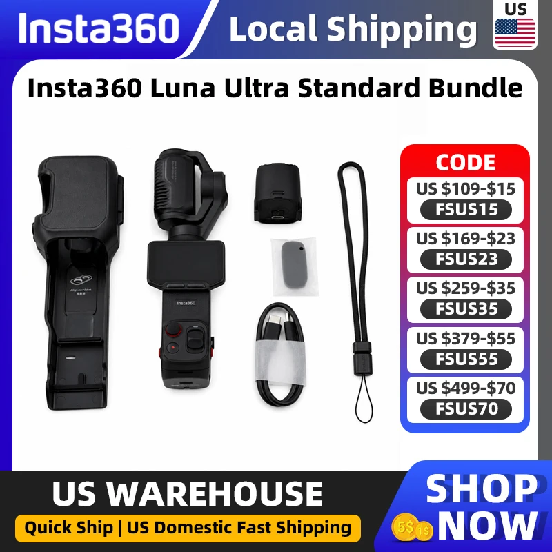 Insta360 Luna Ultra Standard Bundle 1/1.3" Pro‑Grade Telephoto Lens 3‑Axis Stabilization Detachable 2" OLED Touchscreen