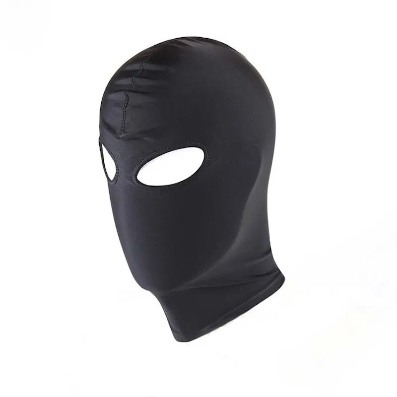 3 Hole Mask Hood Sexy Toys Open Mouth Eye Bondage Party Mask Cosplay Slave Punish Full Face Headgear Adult Game BDSM Bondage Set