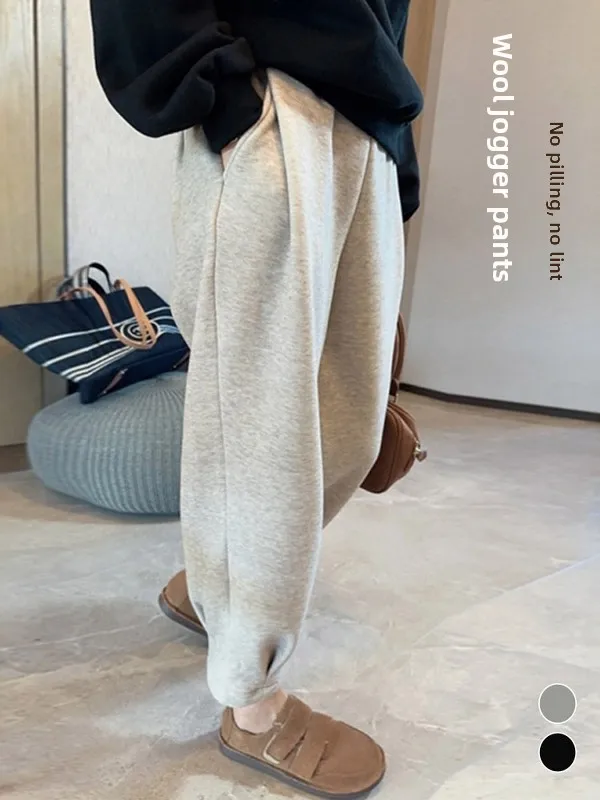 Trendy Fce gevoerde Thi casual afslankende joggingbroek met hoge taille en rechte pijpen voor grote maten dames woon-werkverkeer winterkleding