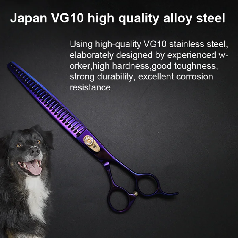 Imagem -03 - Yijiang 8.5 Polegada Vg10 Aço Profissional Cão Grooming Tesoura Pet Chunker Tesouras Grooming Ferramentas Desbaste Taxa 65