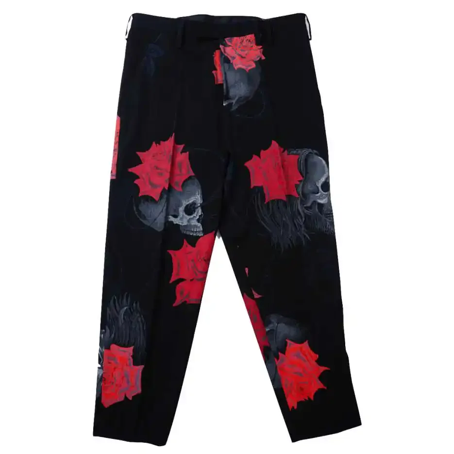 سراويل YOJI OOAK GABARDINETROUSERS Skeleton Rose ذات المقاس النحيف #5
