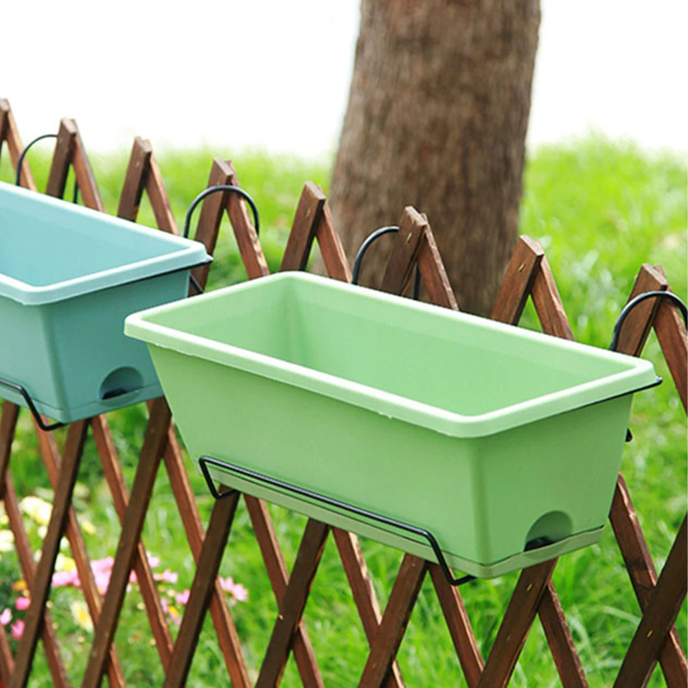

2 Pcs Metal Hanger Flower Pot Holder Hanging Rack Planter Balcony Flowerpot Iron